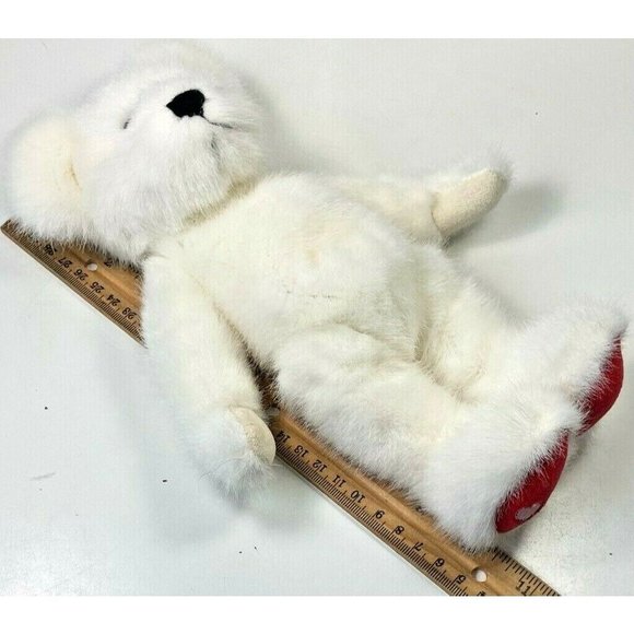 Boyds Collection Plush Bear White Jointed Furry Toy Animal 1988-2000 Vintage 10" - Picture 7 of 9